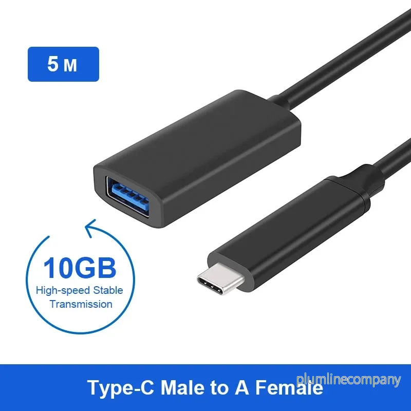 NÖRDIC aktiv 5m USB 3.2 Gen 2 SuperSpeed 10Gbps Förlängningskabel USB-C hane till USB-A hona - Bild 2