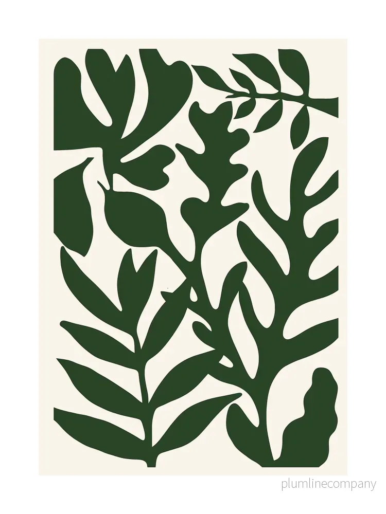 Bold Green Botanical Cutout Poster Bold Green Botanical Cutout Poster
