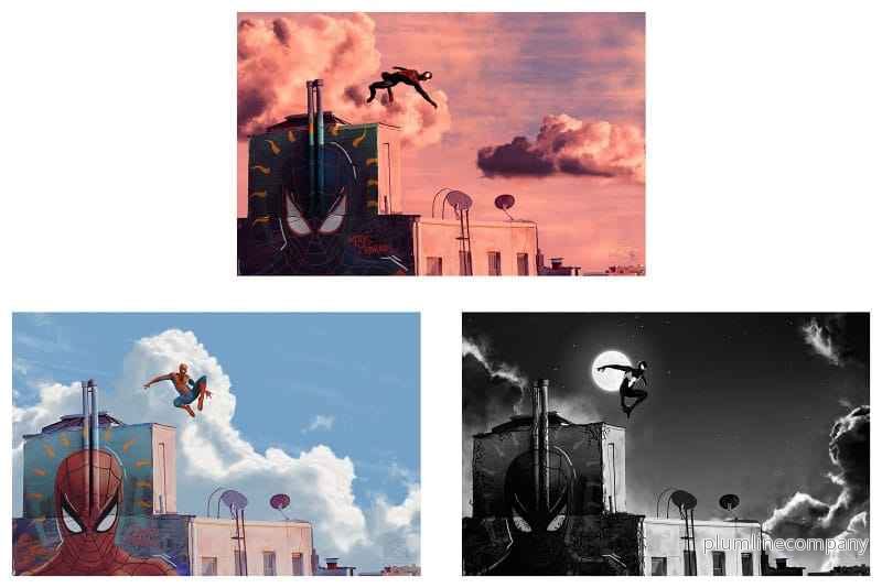Marvel Set med 3 Konsttryck Spider-Man 30 x 46 cm - oframade - Bild 2