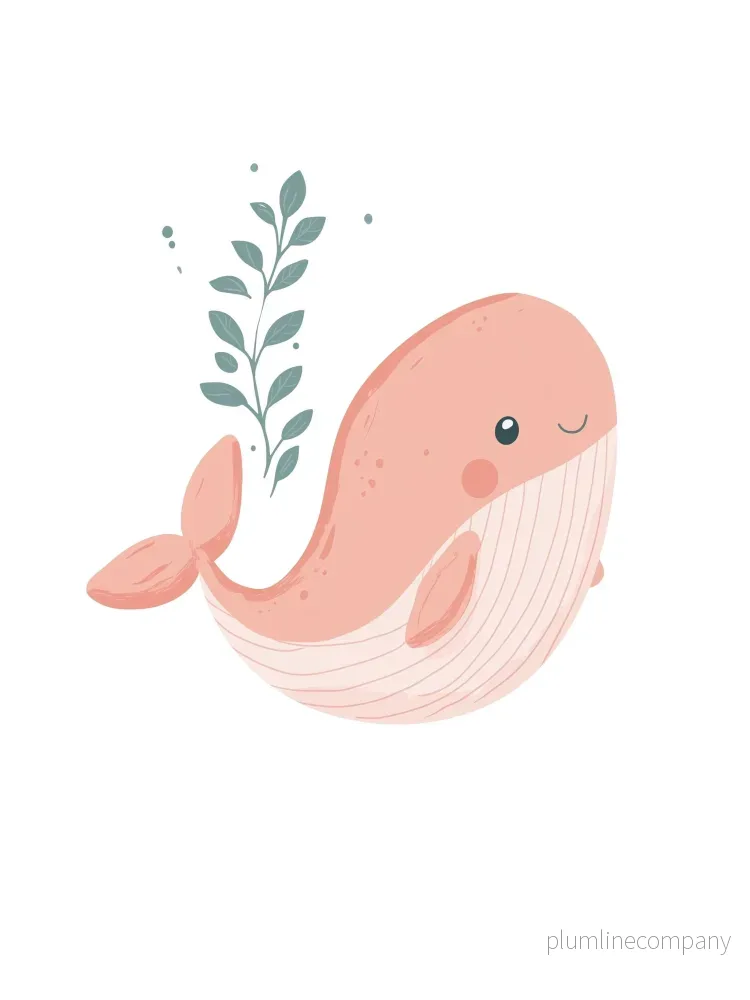 Pink Whale Poster Pink Whale Poster