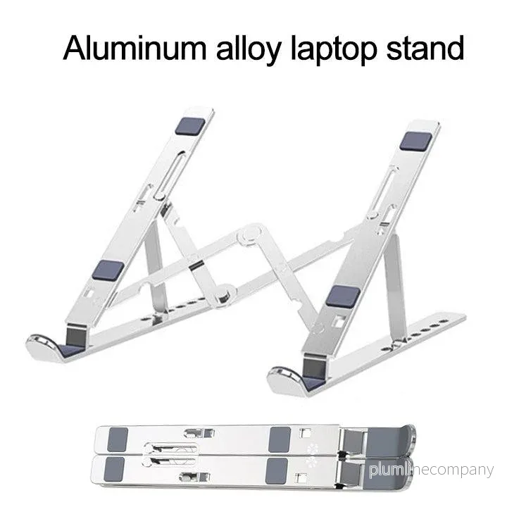 NÖRDIC Aluminium ställ justerbar ihopfällbar för bärbar surfplattor och mobiltelefoner laptop hållare stativ silver - Bild 3
