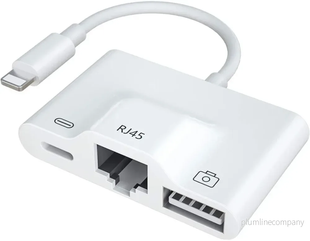 NÖRDIC Lightning adapter 1 till 3 portar 1x USB3,1 1x RJ45 10/100Mbps 1x Lightning för laddning NÖRDIC Lightning adapter 1 till 3 portar 1x USB3,1 1x RJ45 10/100Mbps 1x Lightning för laddning
