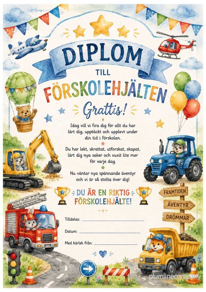 Diplom - Förskolehjälten (fordon)