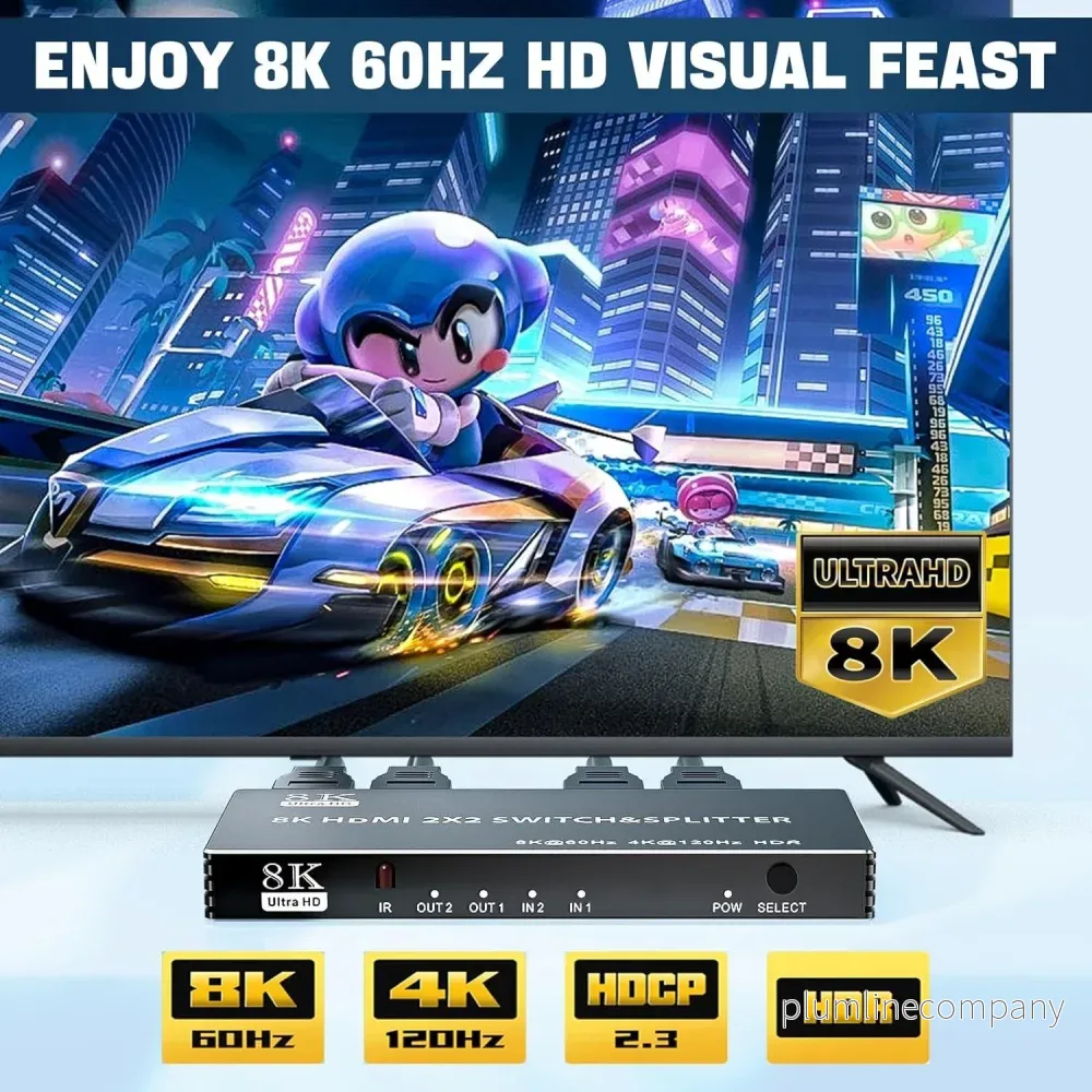 NÖRDIC HDMI 2.1 Switch & Splitter 2x2 8K60Hz 4K120Hz HDR HDCP2.3 - Bild 3