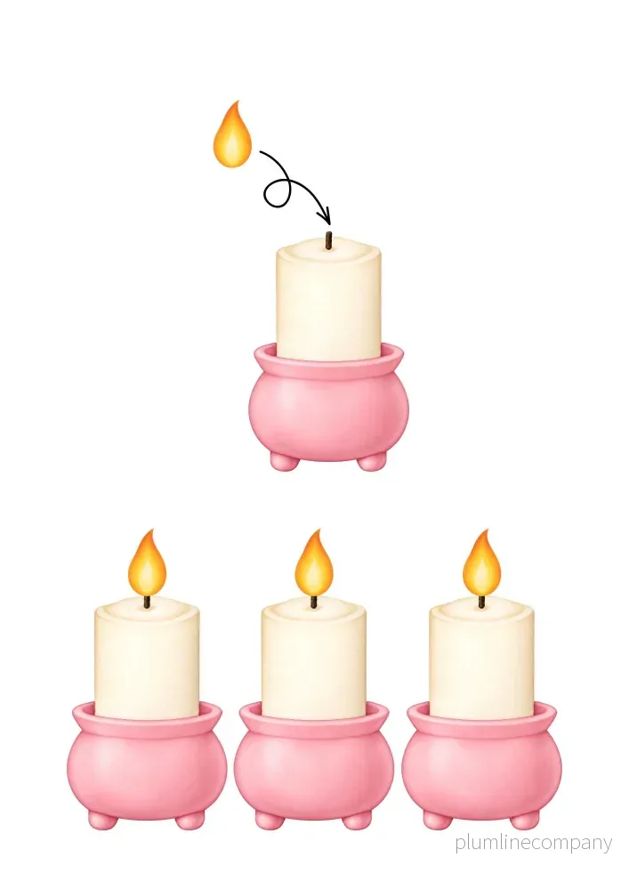 Adventsljusstake till fönster – Rosa