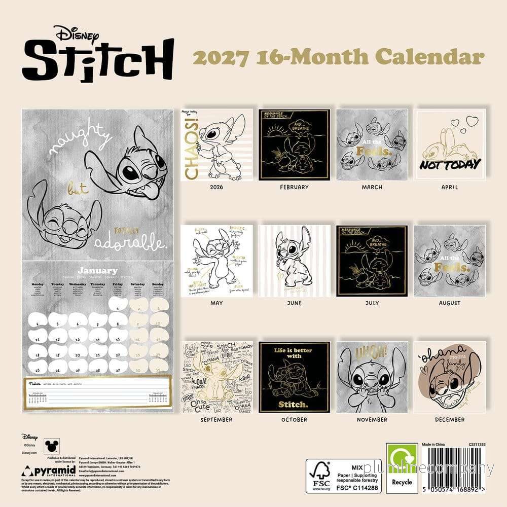 Stitch kalender Life is Better with Stitch 2027, 30 x 30 cm - Bild 2