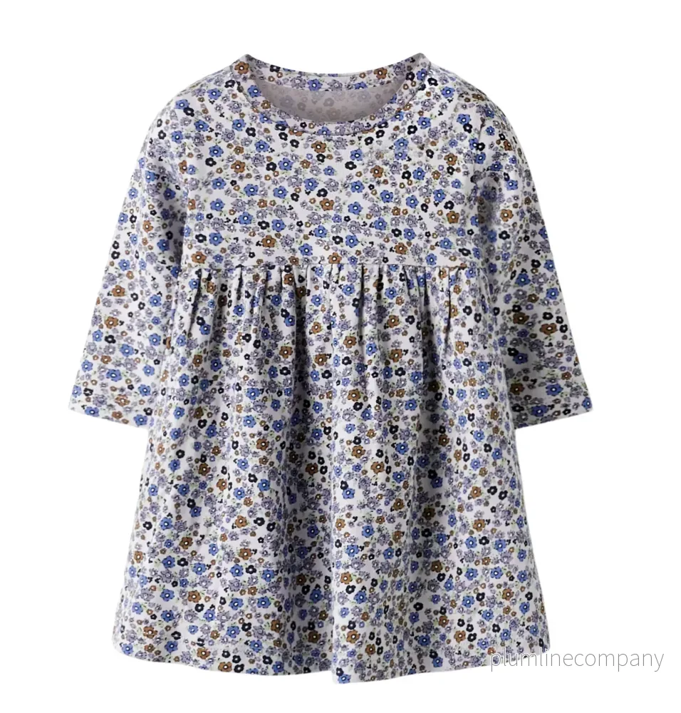 SISTA CHANSEN – Blommig klänning baby – NBFTULINE LS DRESS – Lilac Marble