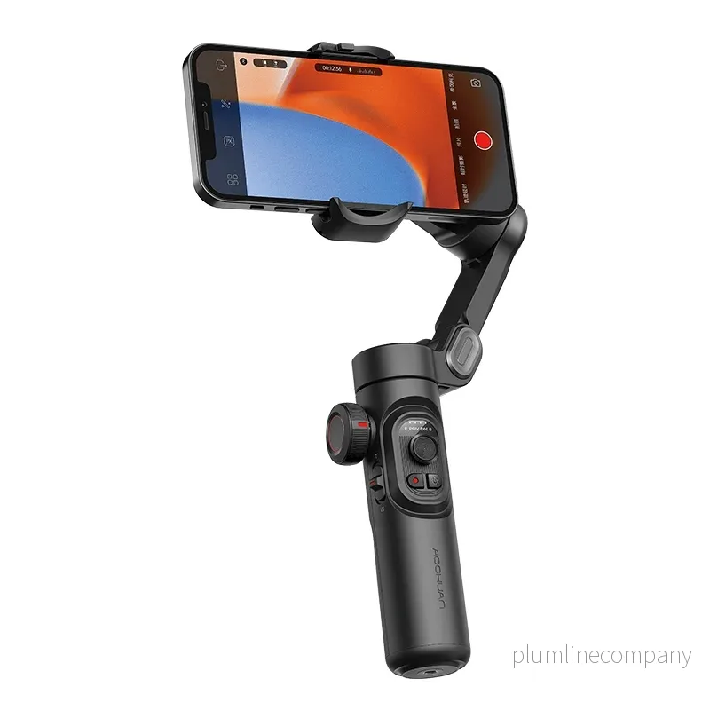 Handhållen 3-axlig telefonstabilisator Vikbar gimbal för iPhone och Android Fokus-hjul och ansikts-/objektspårning - Bild 2
