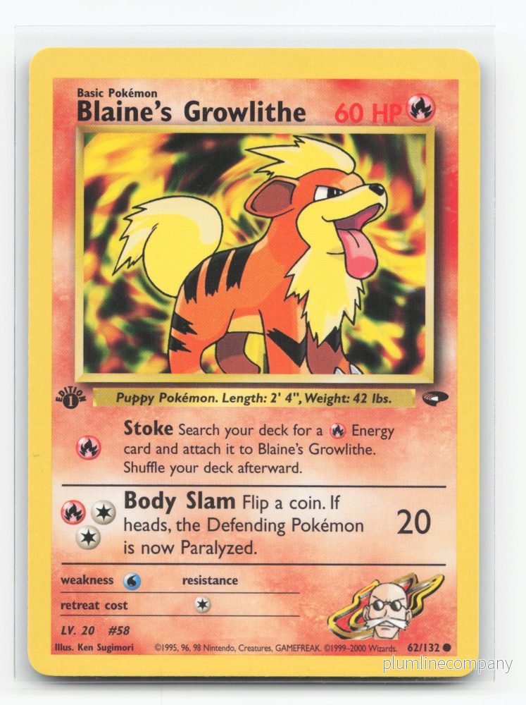 Blaine’s Growlithe First Edition 62/132 – Gym Challenge