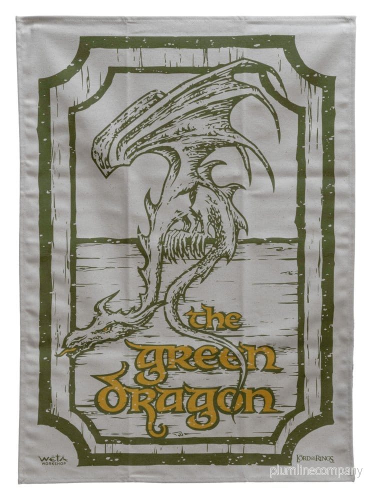 Sagan om ringen kökshandduk 2-pack Gröna Draken och The Prancing Pony 69 cm - Bild 3