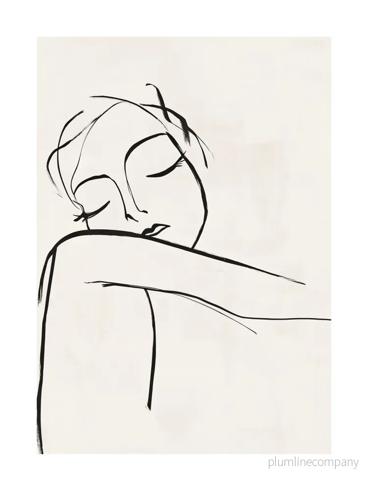 Resting Woman Line Poster
