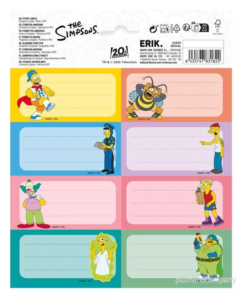 The Simpsons självhäftande etiketter (10-pack) - Bild 2