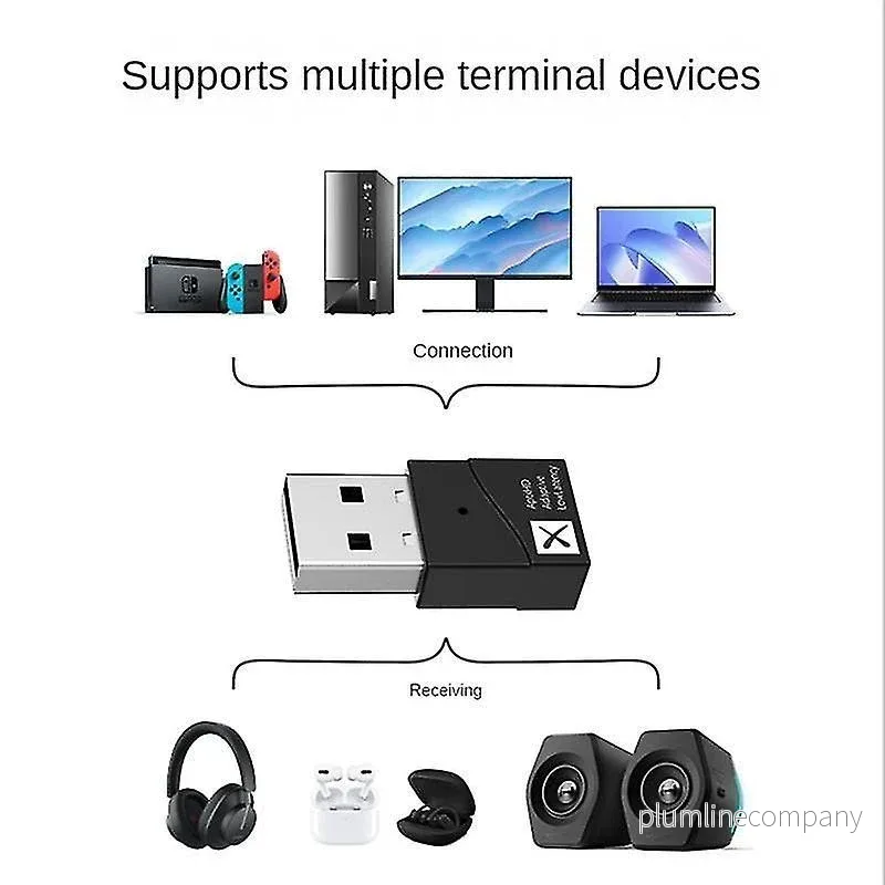 NÖRDIC USB-A Bluetooth 5.2 adapter med Qualcomm chip och aptX LL aptX Adaptive - Bild 2