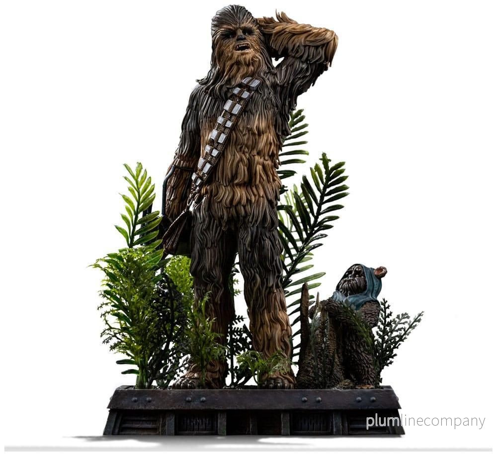 Star Wars Episode VI Art Scale Figur 1/10 Chewbacca och Tokkat 22 cm