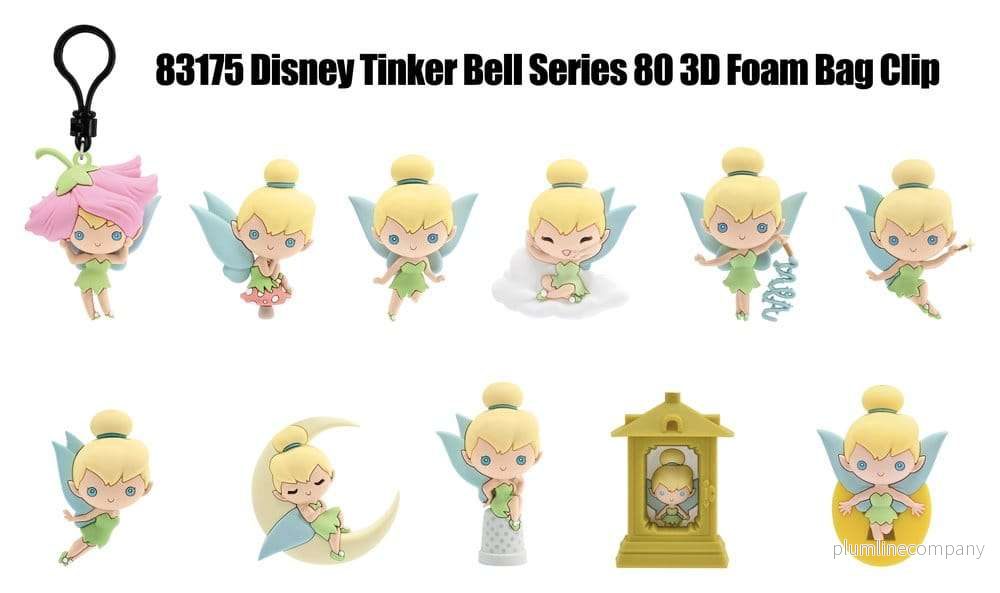 Tinker Bell 3D PVC Bag Clips Series 81 Blind Bag-display med 24 påsar Tinker Bell 3D PVC Bag Clips Series 81 Blind Bag-display med 24 påsar