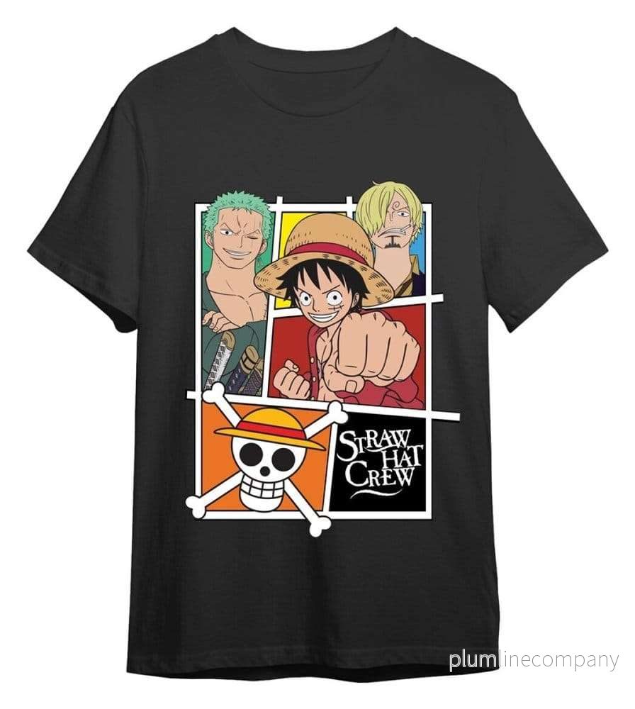 One Piece T-Shirt Straw Hat Crew Grå