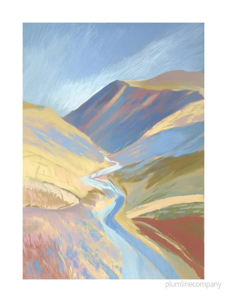 Winding River Valley Poster