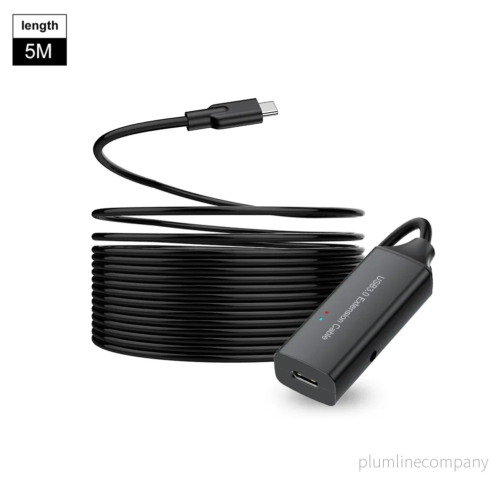 NÖRDIC aktiv 5m USB-C 3.0 SuperSpeed 5Gbps förlängningskabel hane till hona - Bild 3