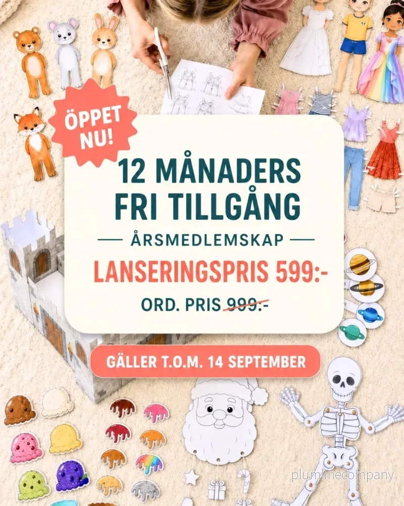 12 månaders fri tillgång till Pysselverkstan 12 månaders fri tillgång till Pysselverkstan