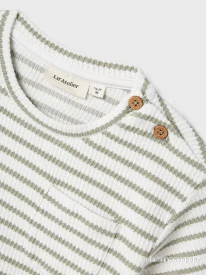 Lil' Atelier MINI LÖS PASSFORM T-SHIRT - Seagrass - Bild 3