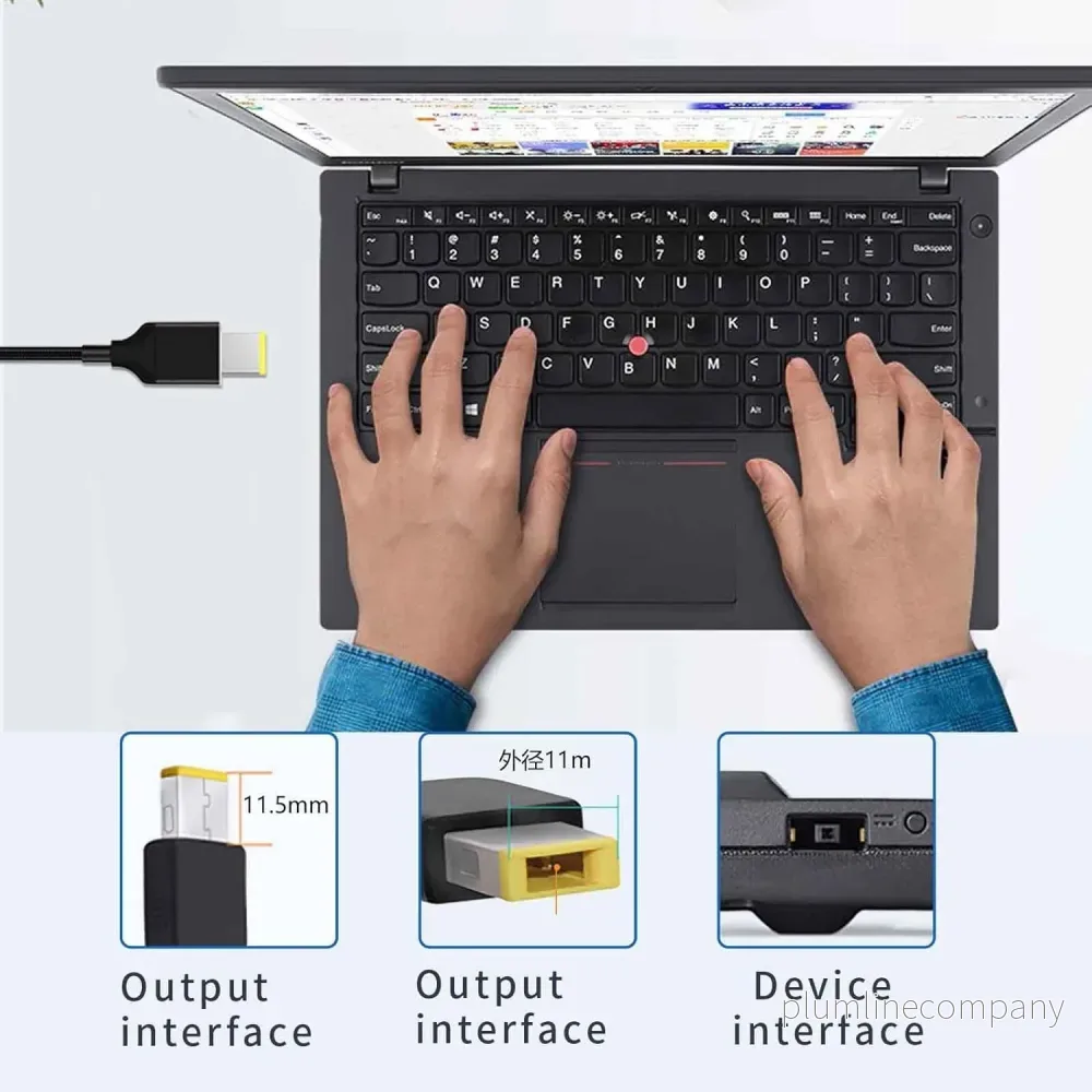NÖRDIC USB-C till Lenovo Yellow Square kabel 135W 2m - Bild 3