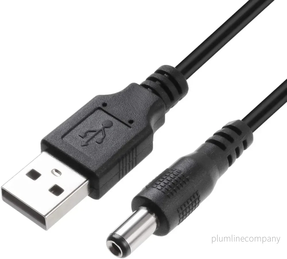 NÖRDIC 1m USB-A kabel till DC 5.5×2.1mm 2A