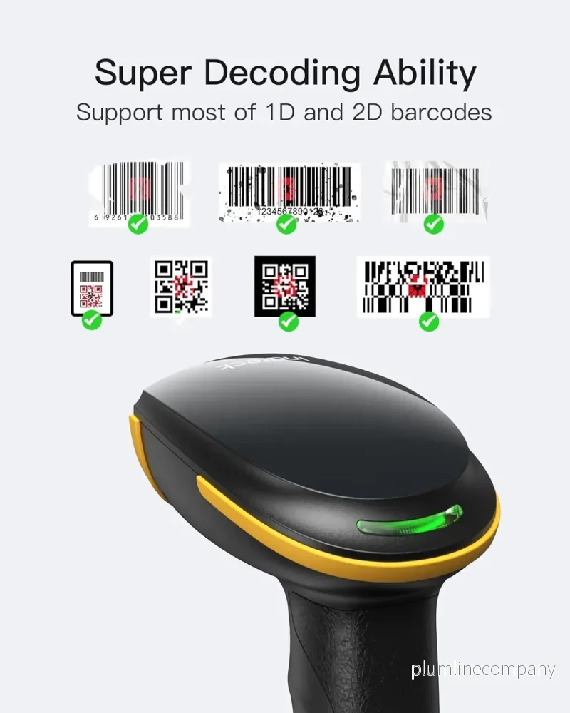 2D QR Streckkodsläsare, Trådlös, 2600mAh batteri, Plug and Play - Bild 2
