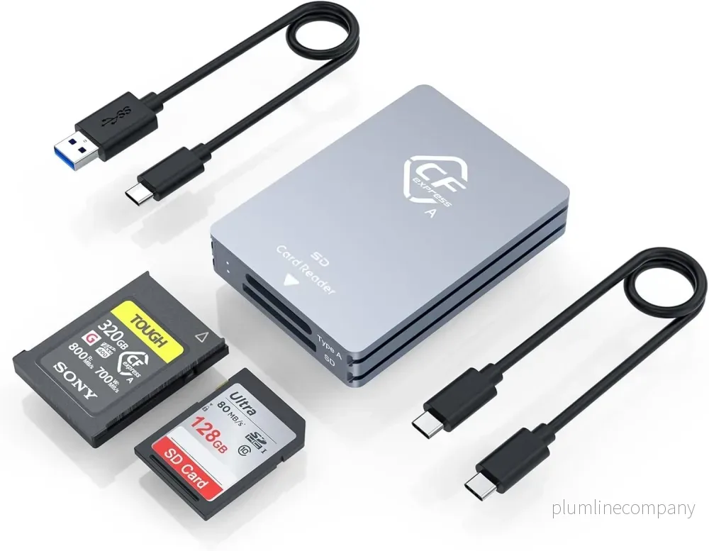 NÖRDIC Dual-Slot CFexpress Type A och SD-kortläsare, USB 3.2 Gen 2 10Gbps Windows/Mac/Linux/Android NÖRDIC Dual-Slot CFexpress Type A och SD-kortläsare, USB 3.2 Gen 2 10Gbps Windows/Mac/Linux/Android