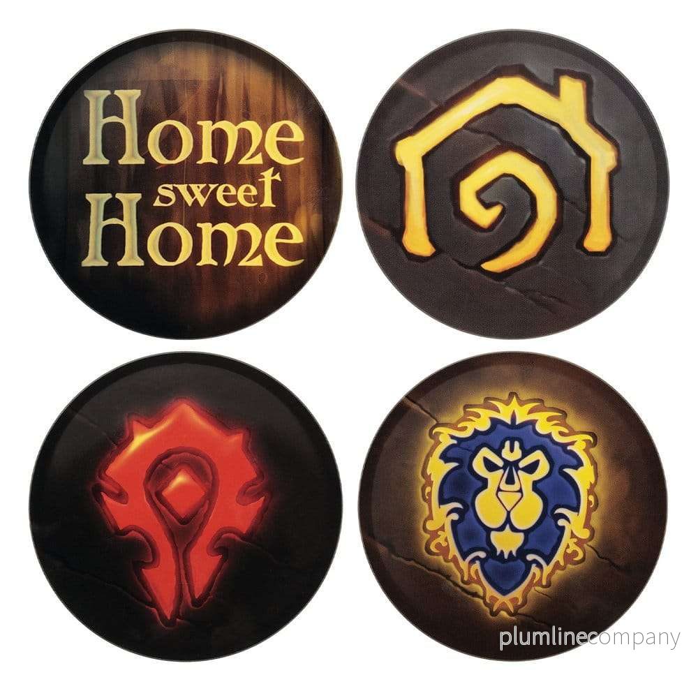 World of Warcraft glasunderlägg 4-pack – tryckt metall