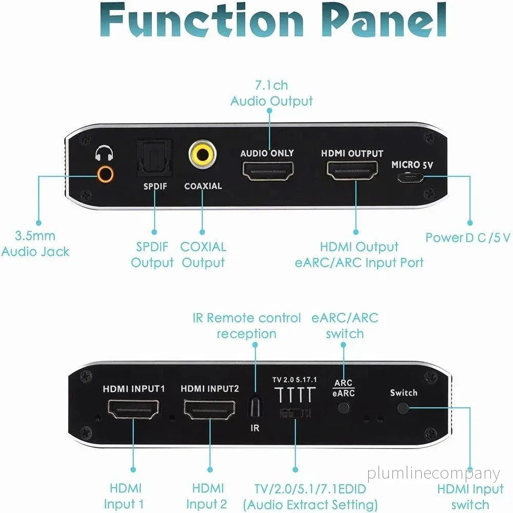 NÖRDIC 4K 60Hz HDMI switch 2 till 1 med audio extractor Toslink HDR HDCP2:3 ARC/eARC 7.1 audio - Bild 2