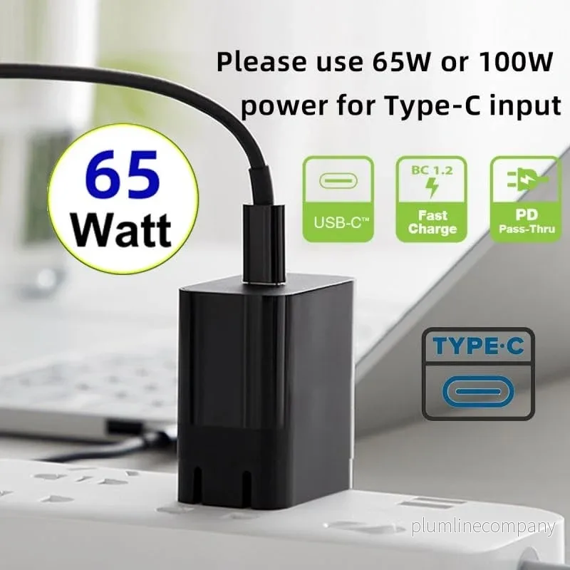 NÖRDIC Laptop Laddnings-kabel USB-C till DC5.5x2.5mm 65W PD 1.5m - Bild 2