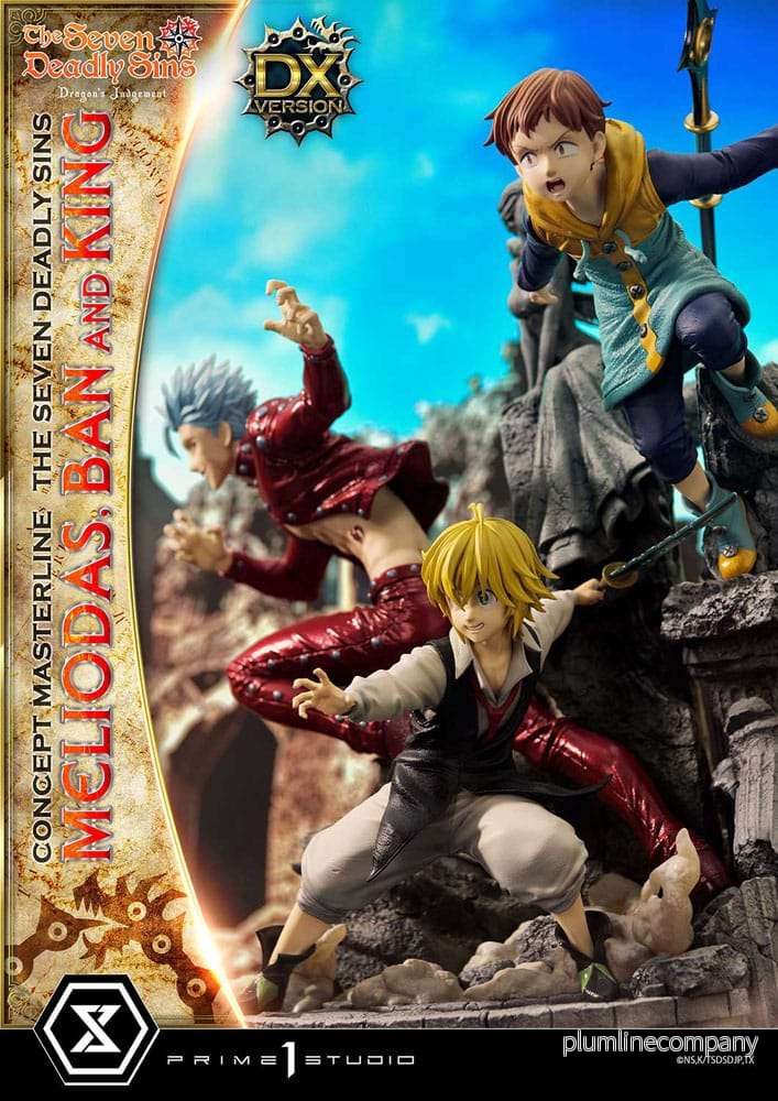 Seven Deadly Sins Concept Masterline Series Staty Meliodas, Ban and King Deluxe Version 55 cm - Bild 3