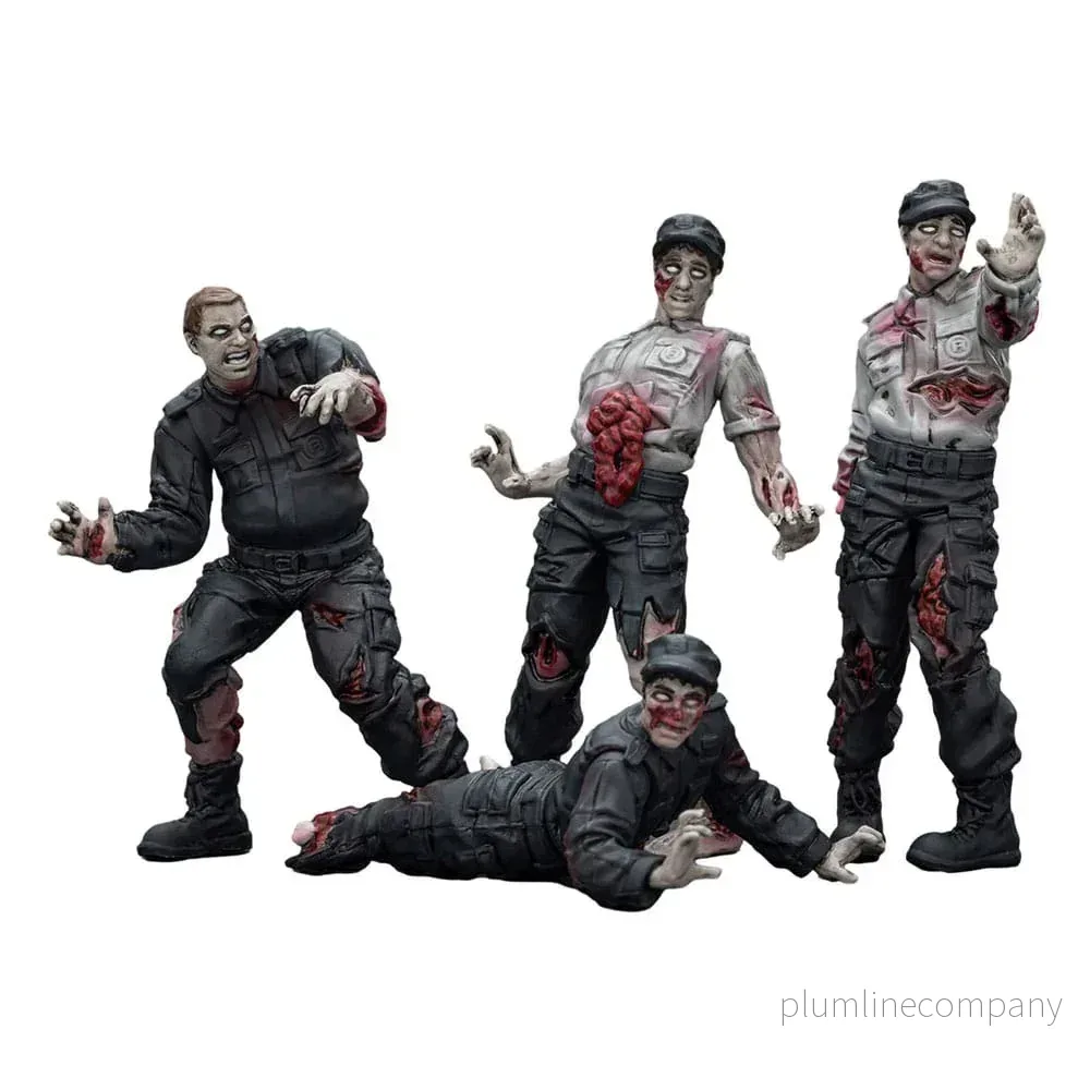 Zombie Dark Source Action Figurr 4-Pack Security Guards 8 cm Zombie Dark Source Action Figurr 4-Pack Security Guards 8 cm