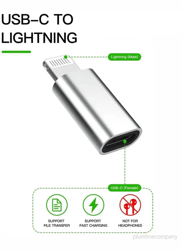NÖRDIC USBC C hona till Lightning ha (Non MFI) adapter silver - Bild 2
