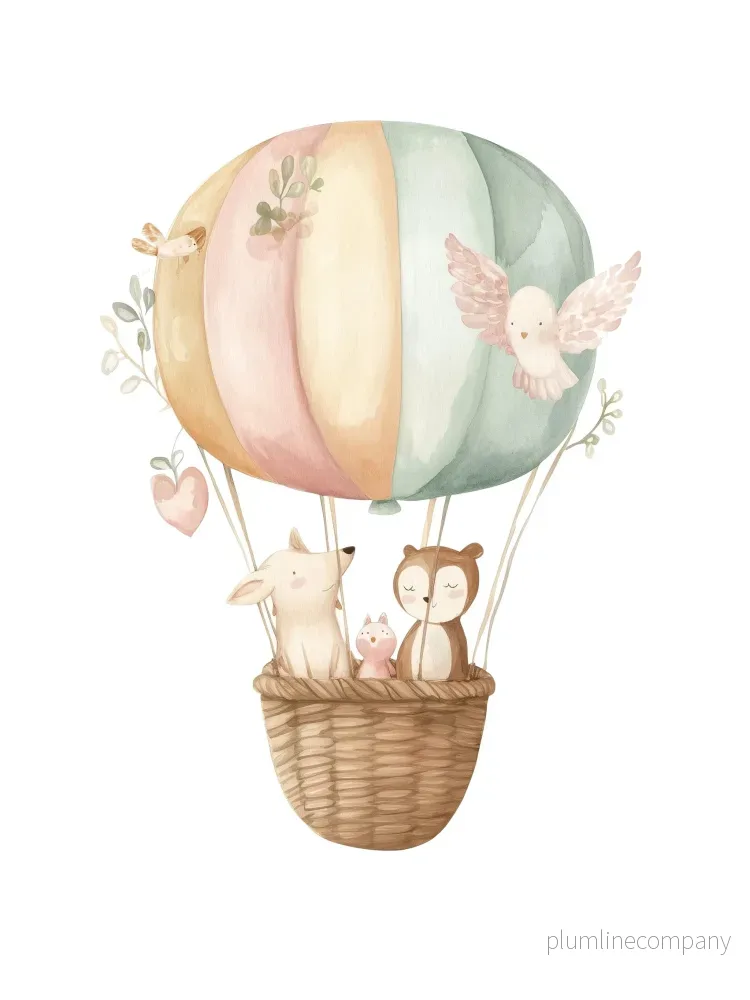 Hot Air Balloon Animal Poster Hot Air Balloon Animal Poster