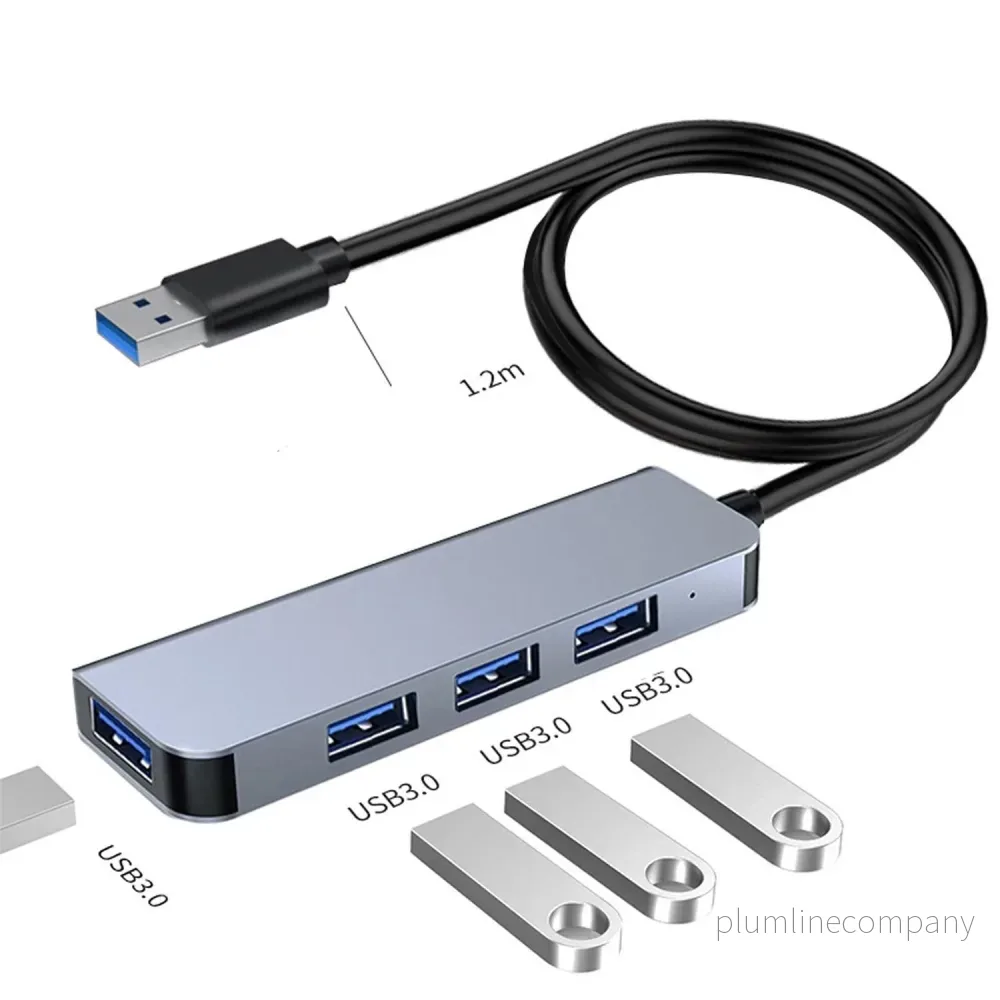 NÖRDIC USB Hubb 4ports 4xUSB-A 3.0 5Gbps 1,2m kabel - Bild 2