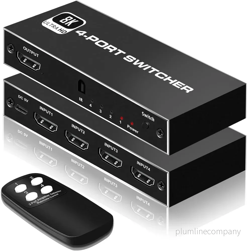 NÖRDIC HDMI 2.1 Switch 4 till 1 8K60Hz 4K144Hz 48Gbps NÖRDIC HDMI 2.1 Switch 4 till 1 8K60Hz 4K144Hz 48Gbps