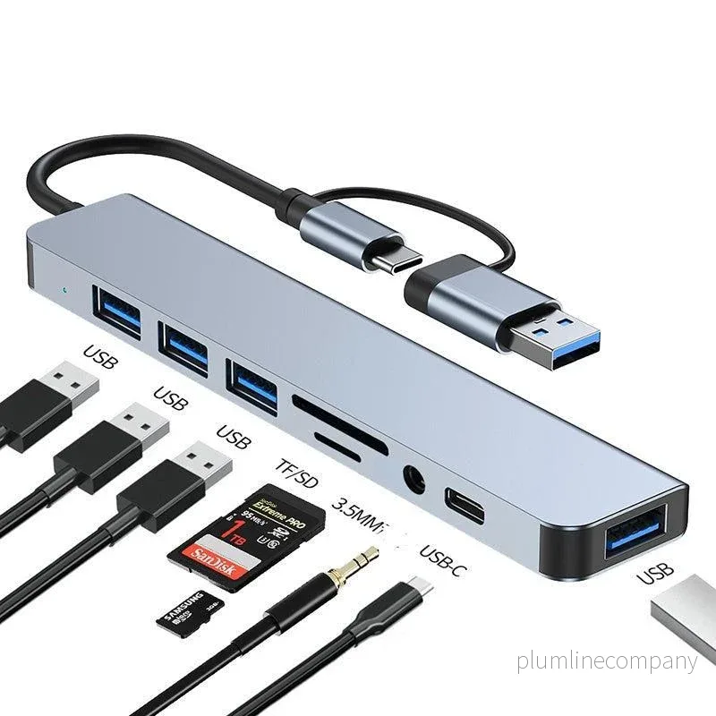 NÖRDIC USB Hubb 8ports 3xUSB-A 2.0 1xUSB-A 3.0 1xUSB-C 3.1 1xSD 1xmicroSD 1xAudio NÖRDIC USB Hubb 8ports 3xUSB-A 2.0 1xUSB-A 3.0 1xUSB-C 3.1 1xSD 1xmicroSD 1xAudio