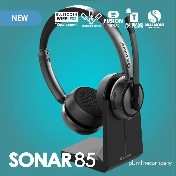 Accutone Sonar 85 Bluetooth trådlöst headset med mikrofon, Bluetooth-headset med aktiv brusreducering - Bild 2
