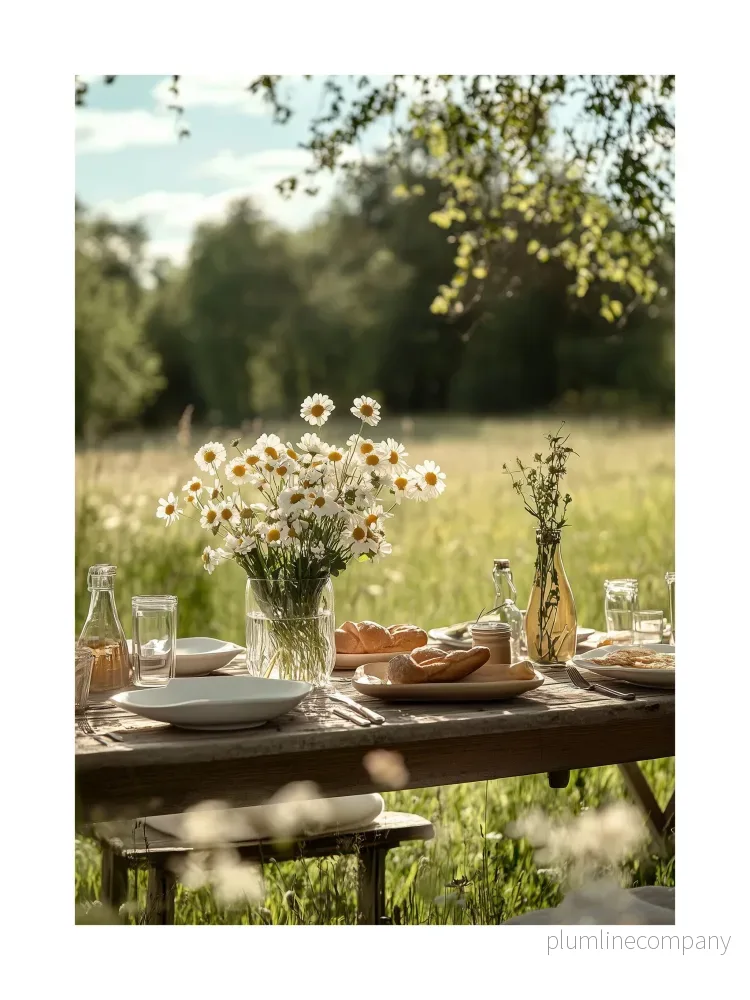 Summer Picnic Table Poster