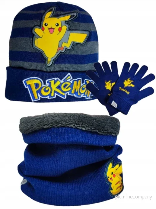 Set med mössa och halsvärmare, handskar, Pokémon Set med mössa och halsvärmare, handskar, Pokémon