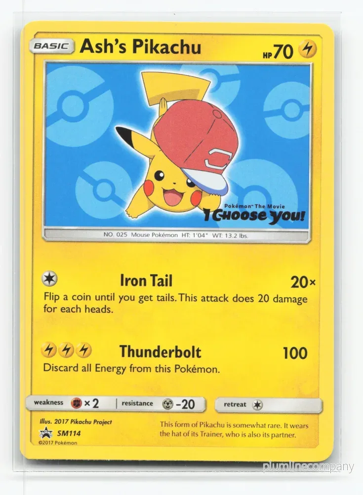 Ash’s Pikachu SM114 – SM Black Star Promos Ash’s Pikachu SM114 – SM Black Star Promos