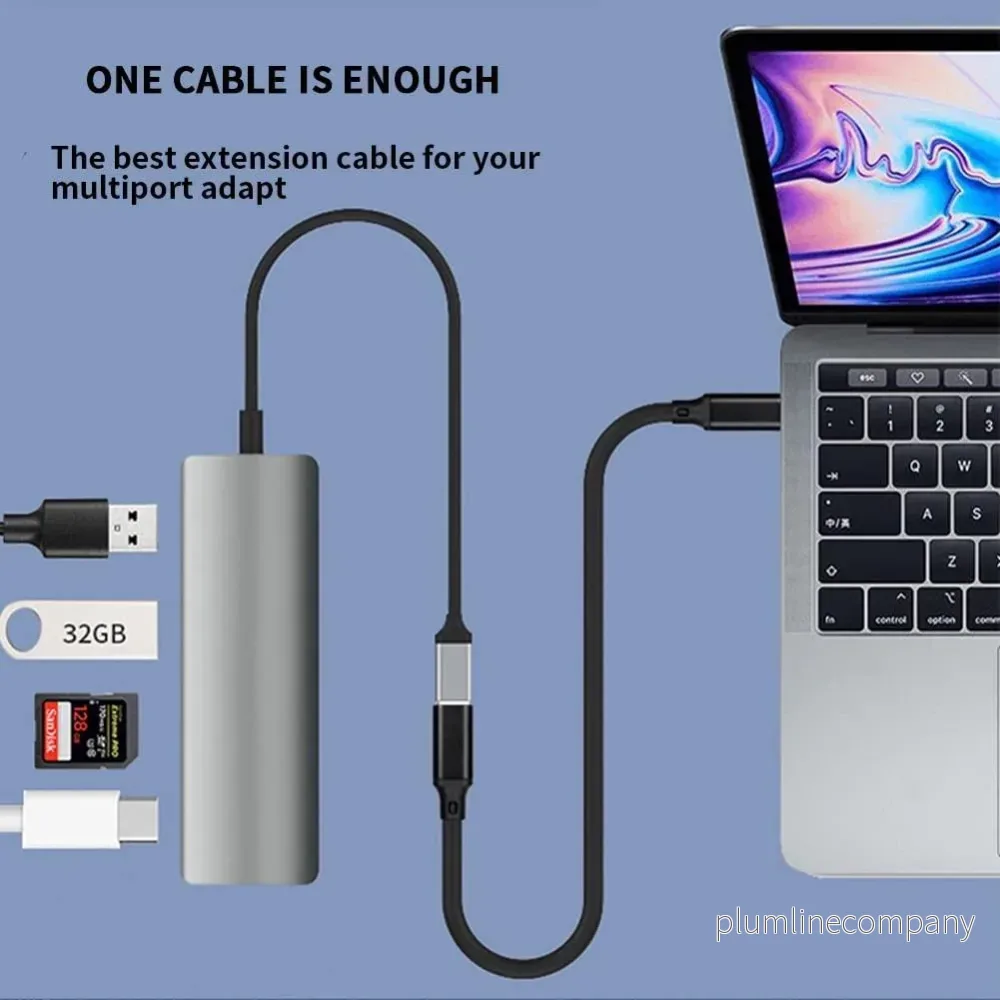 NÖRDIC 1,5m USB2.0 USB-C ha till C ho förlängningskabel 2,4A 480Mbps 12W - Bild 3