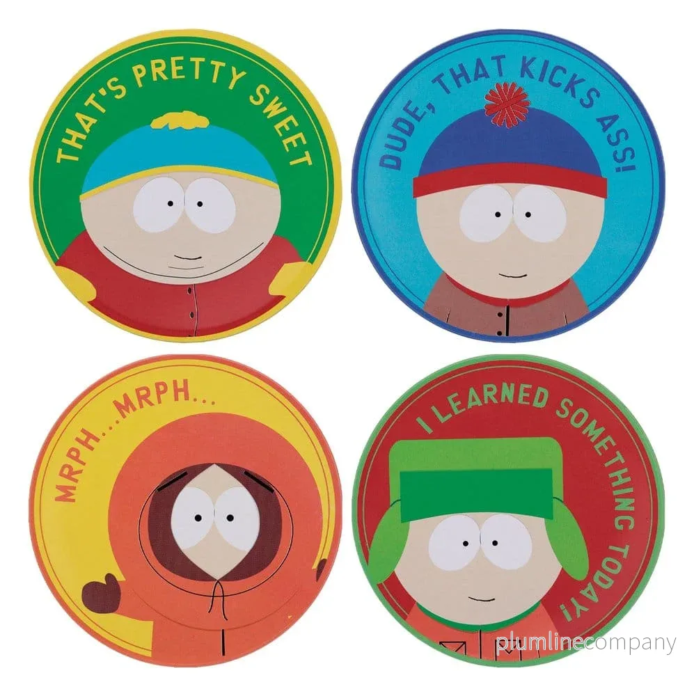 South Park Underlägg 4-Pack – Officiellt Licensierade Drinkunderlägg med Cartman, Stan, Kyle och Kenny - Bild 2