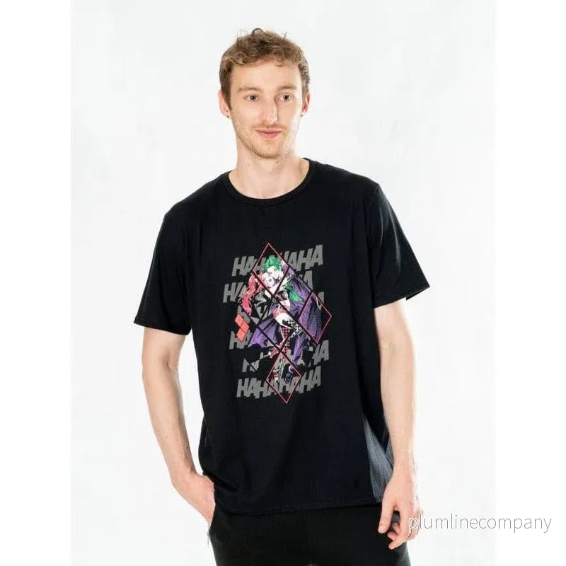 DC Comics T-shirt Harley Quinn Jokerns Diamantmönster