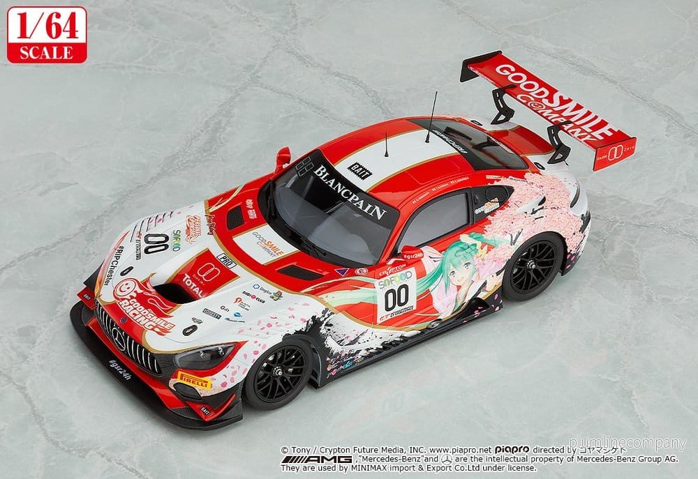 Hatsune Miku GT Projekt Fordon 1/64 AMG 2017 SPA24H Version 7 cm - Bild 2