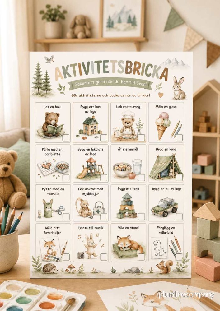 Aktivitetsbricka för barn – 16 roliga saker att göra hemma