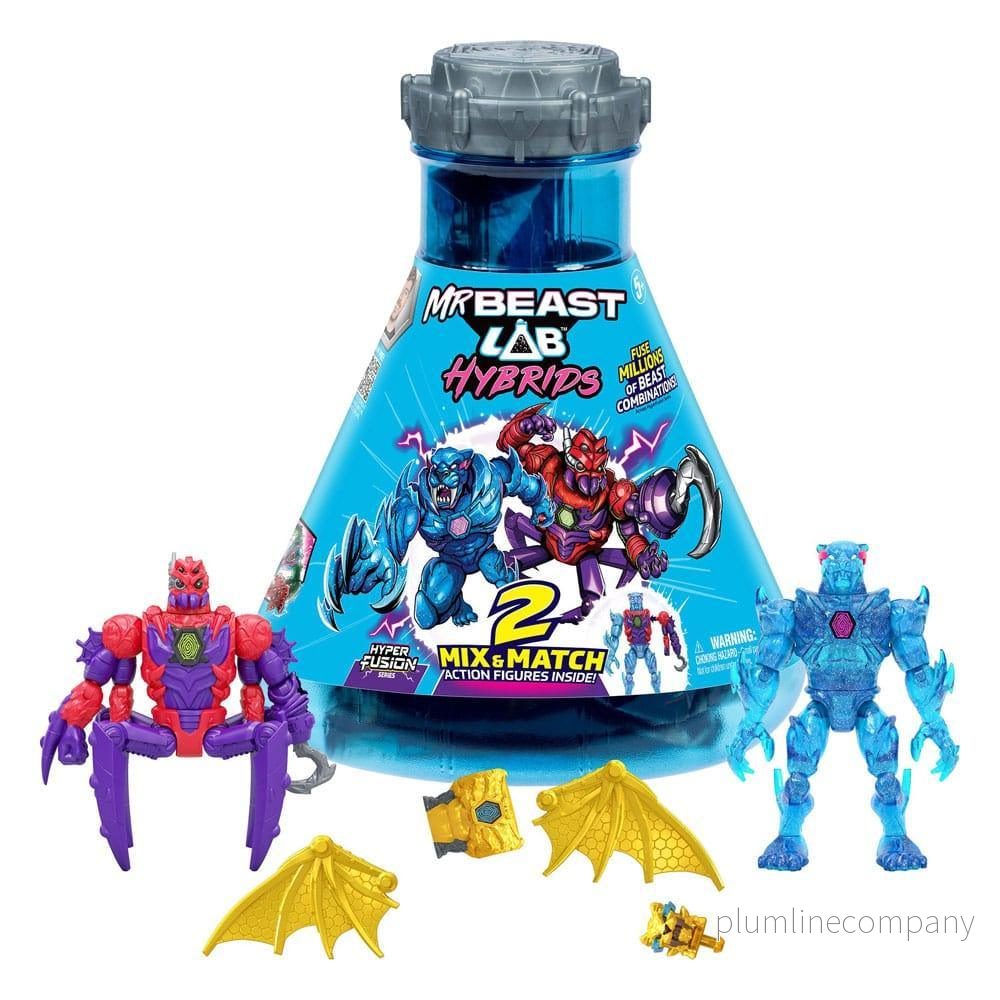 Mr. Beast Lab Hybrids Series 2 Mini Figuren 2er-Pack Spider vs Energy Panther 11 cm - Bild 2
