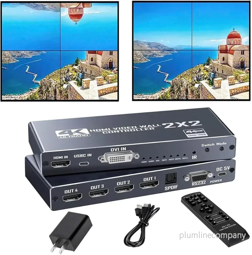 NÖRDIC 4K 2×2 HDMI/DVI/USB-C Video Wall Controller 4-kanals TV-väggprocessor Stöd för 1xHDMI/DVI In, 4xHDMI+1SPDIF Audio Out NÖRDIC 4K 2×2 HDMI/DVI/USB-C Video Wall Controller 4-kanals TV-väggprocessor Stöd för 1xHDMI/DVI In, 4xHDMI+1SPDIF Audio Out