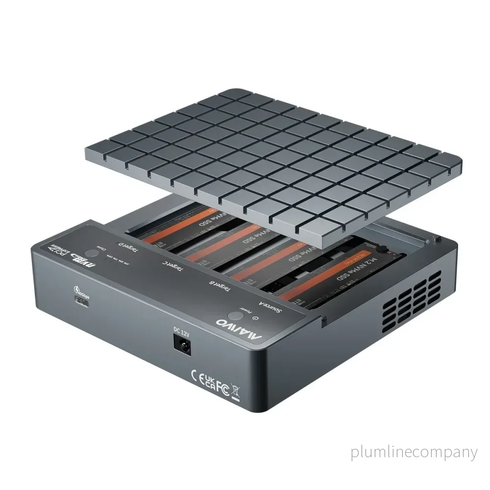 Maiwo K2024P 4-slot M.2 NVMe SSD Dockningsstation med kloningsfunktion, USB 4.0 Type-C 40Gbps Maiwo K2024P 4-slot M.2 NVMe SSD Dockningsstation med kloningsfunktion, USB 4.0 Type-C 40Gbps